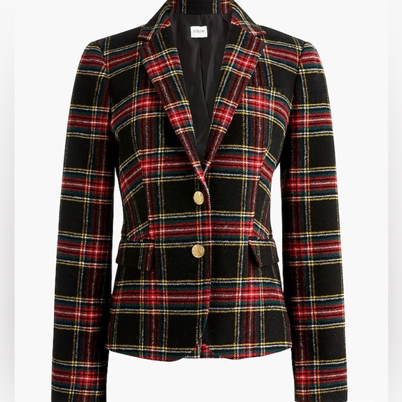 NWT J.Crew Factory Stewart Tartan wool-blend schoolboy blazer sz 6 - Picture 2 of 12